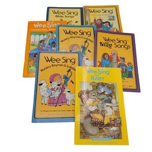Vintage Wee Sing Book Lot of 7 Nursery Rhymes Silly Bible Songs Childrens Music‎
